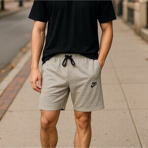 Nike Mens Gray Athletic Shorts Size Small Drawstring Waist Activewear